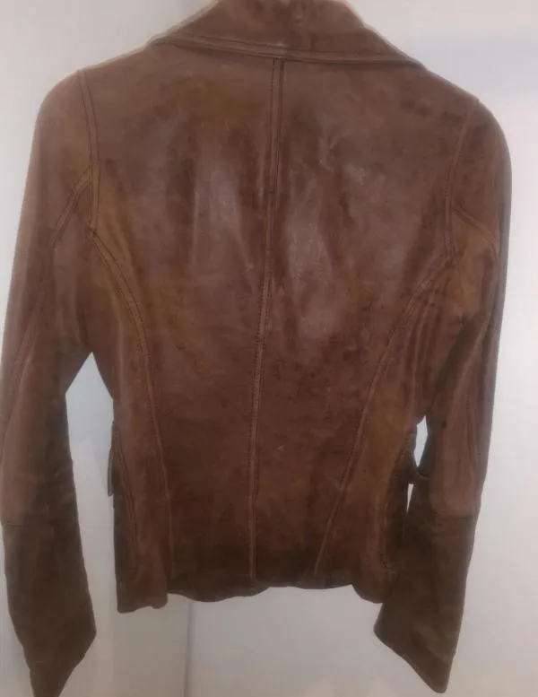 Geacă din piele Amisu EU 34 | Caramel, Piele naturală - Image 5