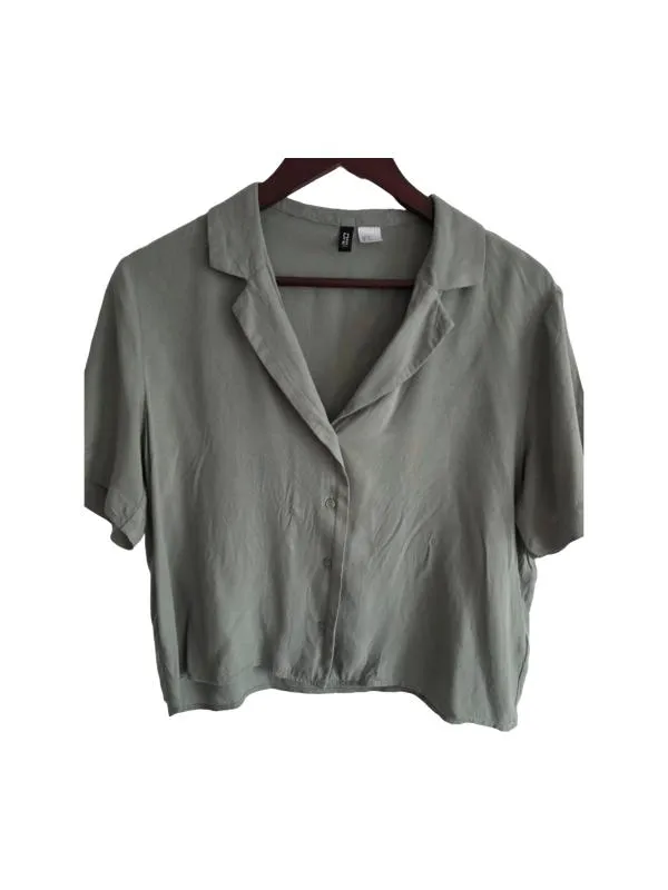 Bluză H&M S | Khaki, Normal, Vâscoză
