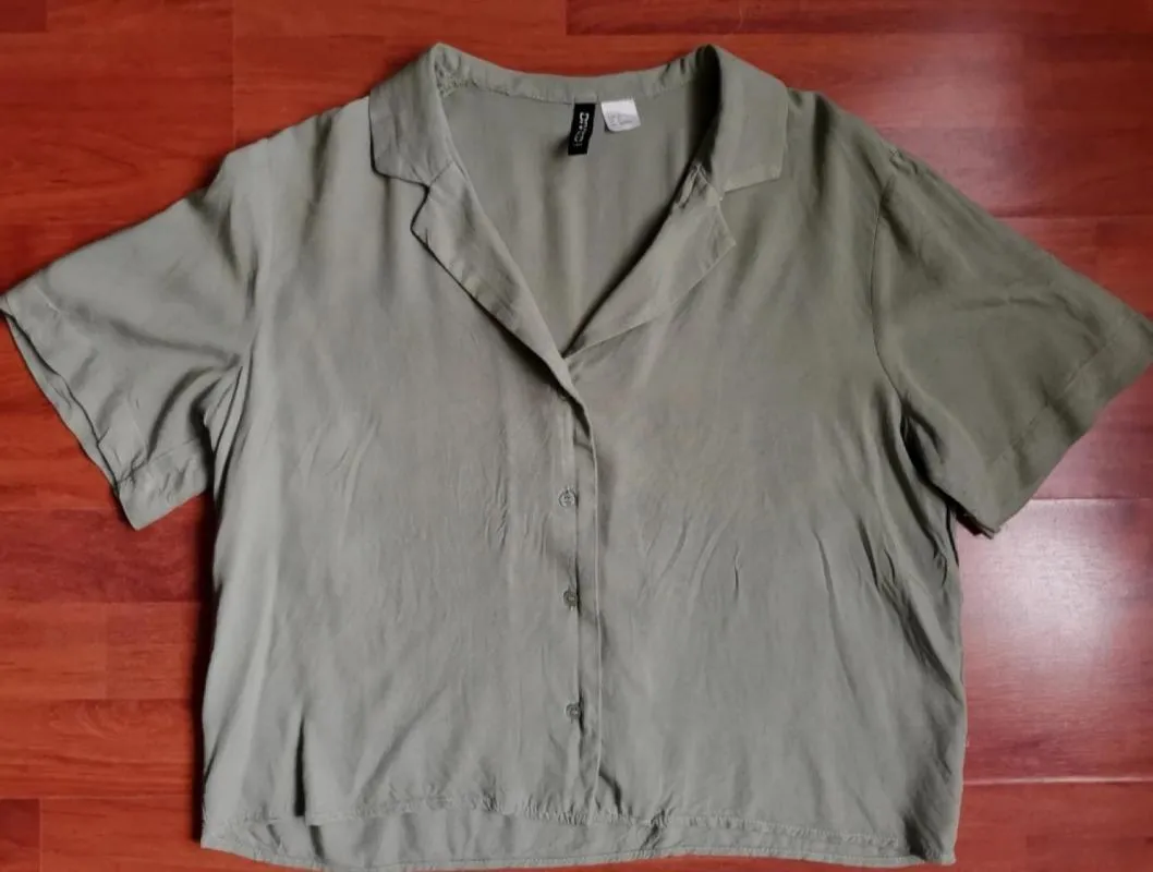 Bluză H&M S | Khaki, Normal, Vâscoză - Image 3