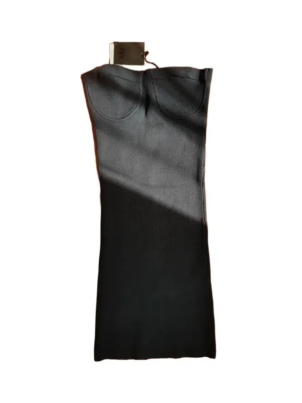 Rochie mulată Zara S | Bleumarin, Mini, Cu umerii goi