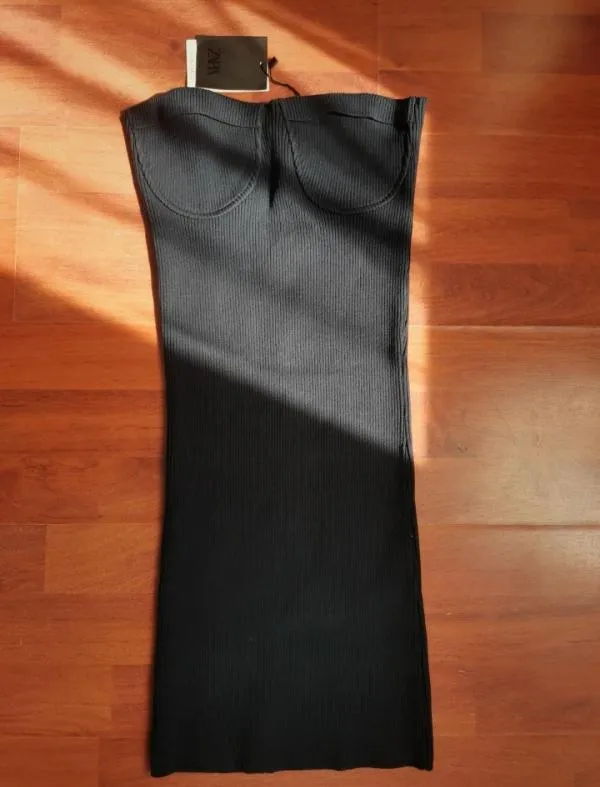 Rochie mulată Zara S | Bleumarin, Mini, Cu umerii goi - Image 2