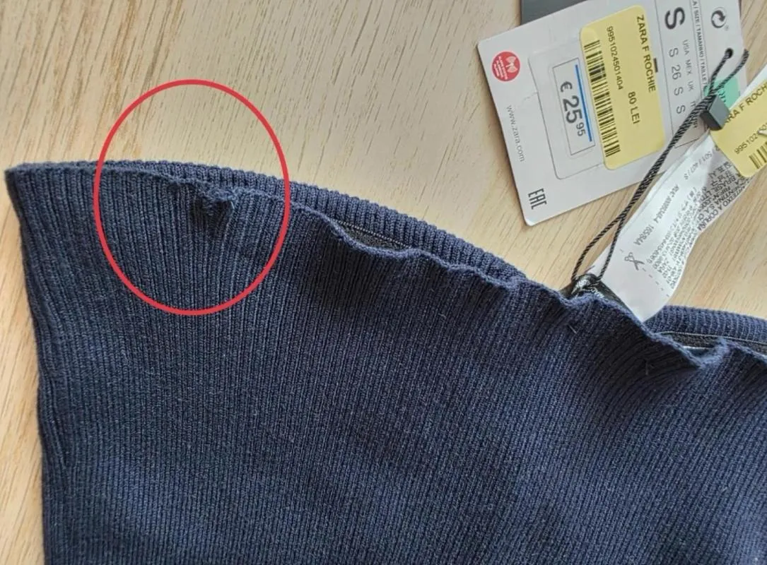 Rochie mulată Zara S | Bleumarin, Mini, Cu umerii goi - Image 6