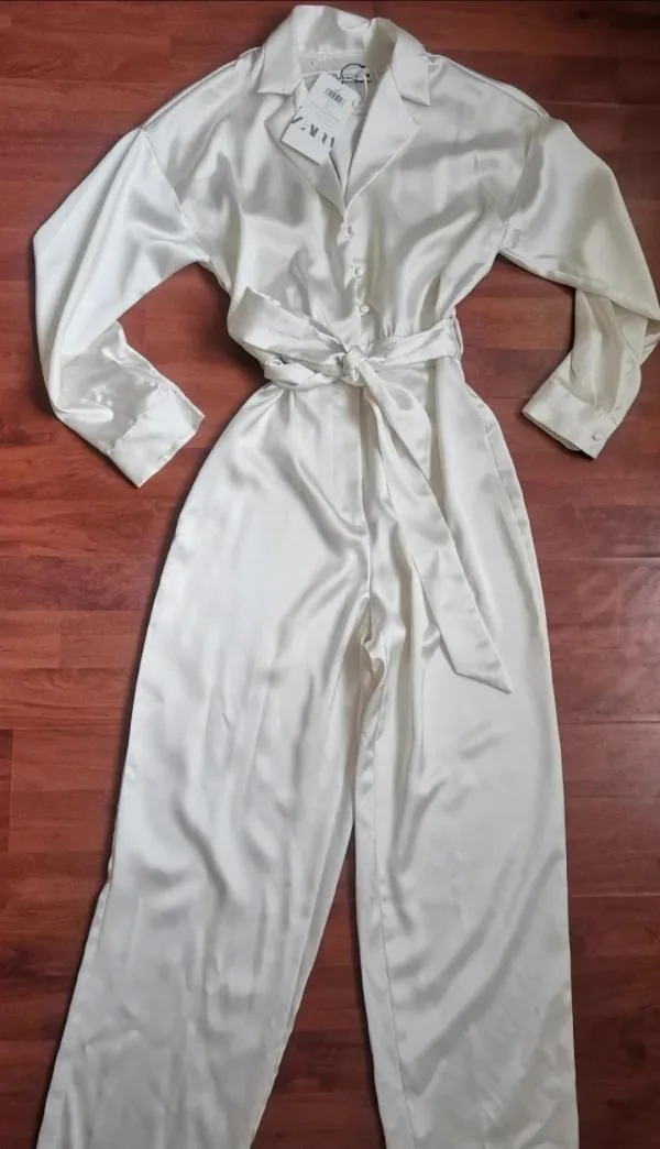 Salopetă Zara XS | Alb, Lungă - Image 2