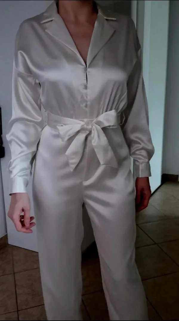 Salopetă Zara XS | Alb, Lungă - Image 4