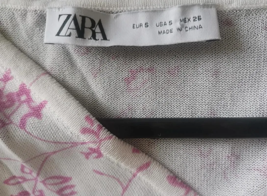 Top cropped Zara S | Alb, Cropped (Scurt), Floral & Tropical - Image 4