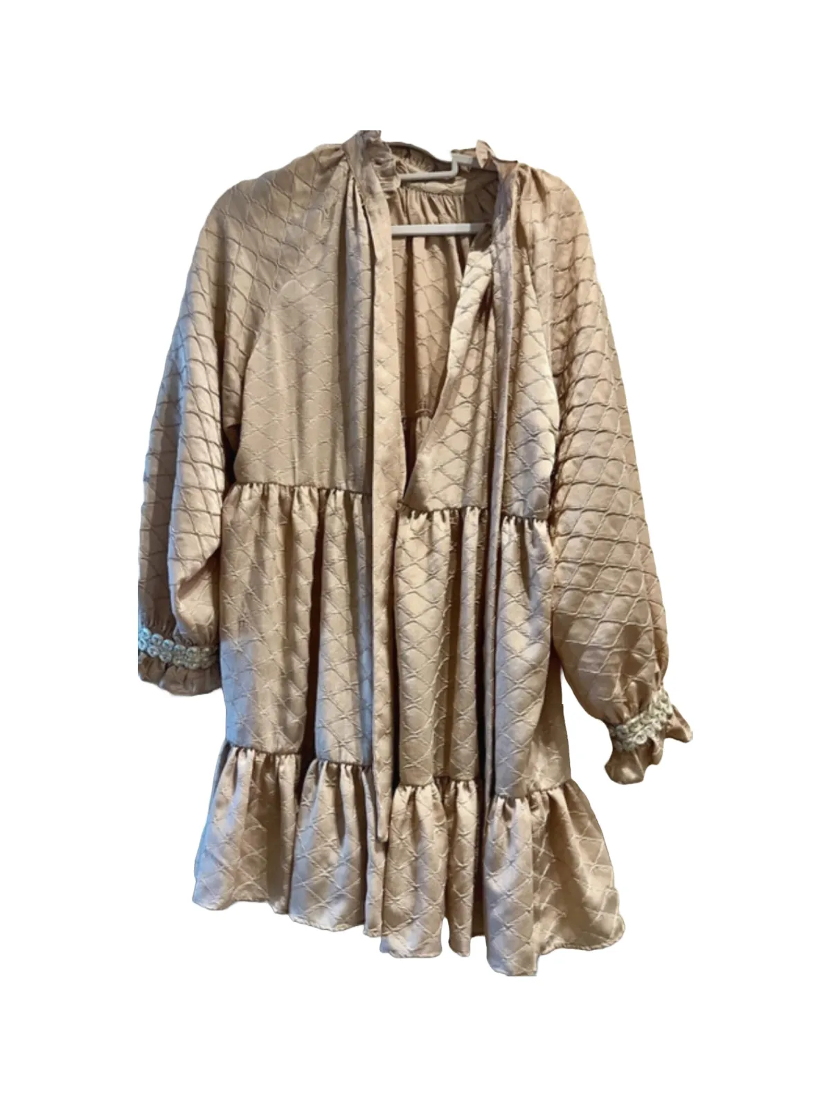 Rochie de ocazie Midi EU 40 | Caramel, Mânecă lungă, Poliester