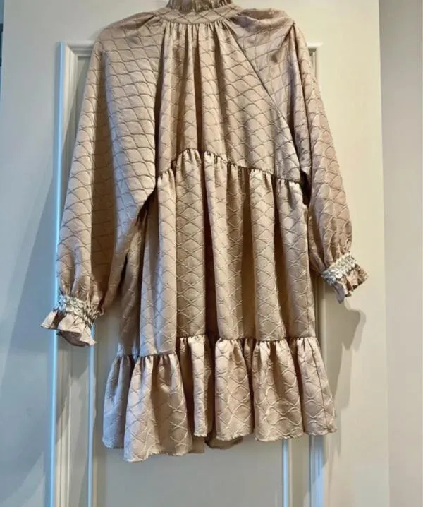 Rochie de ocazie EU 40 | Caramel, Midi, Mânecă lungă, Poliester - Image 6
