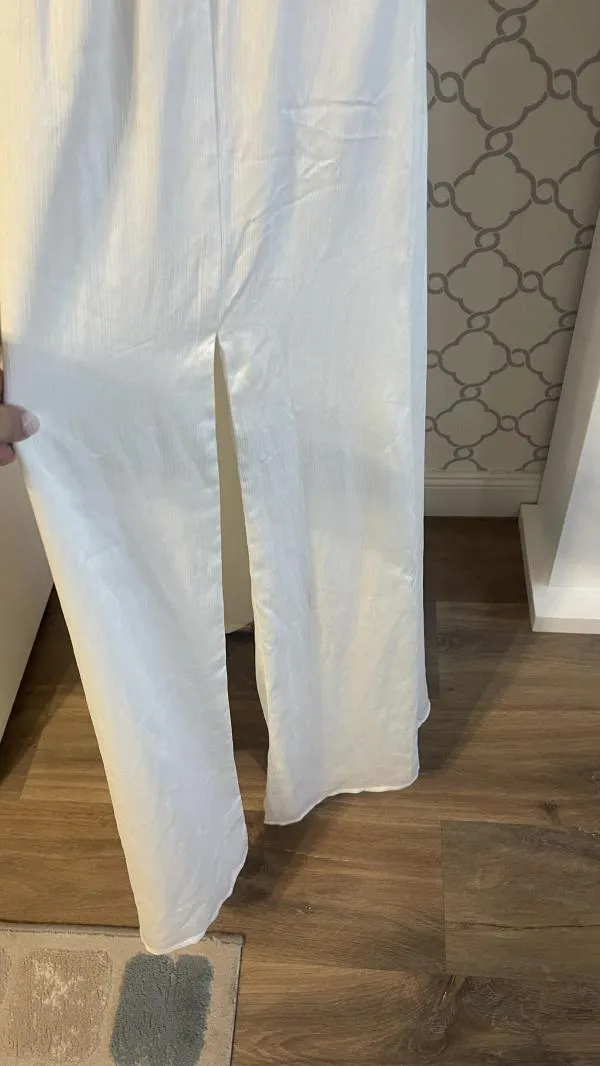 Rochie de vară Pamela x NA-KD EU 38 | Alb, Maxi, Bretele subțiri - Image 5