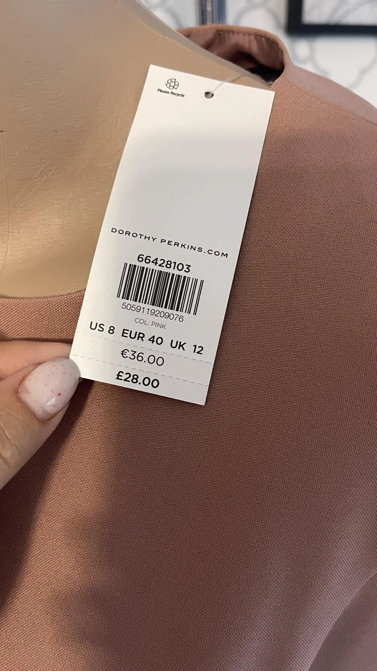 Rochie de seară Dorothy Perkins EU 40 | Roz, Midi, Mânecă scurtă - Image 4