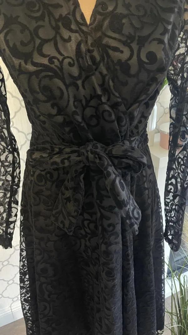 Rochie casual Meddesa EU 38 | Negru, Midi, Mânecă lungă - Image 3