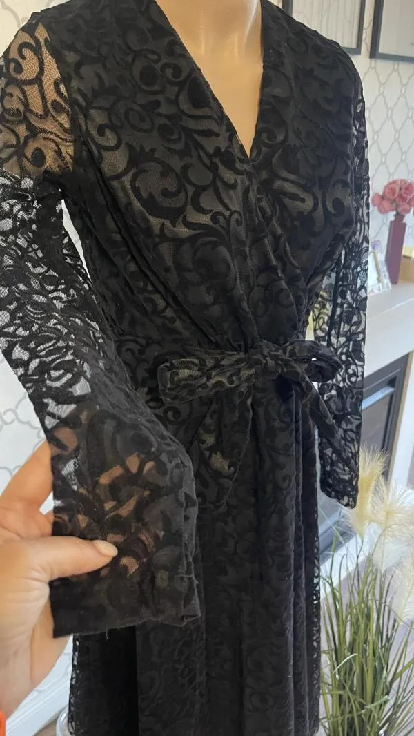 Rochie casual Meddesa EU 38 | Negru, Midi, Mânecă lungă - Image 4
