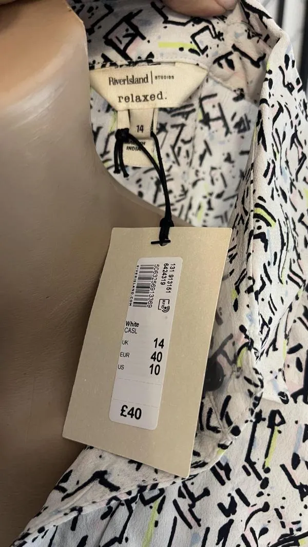Rochie casual River Island EU 40 | Alb, Mini, Mânecă lungă, Vâscoză - Image 8