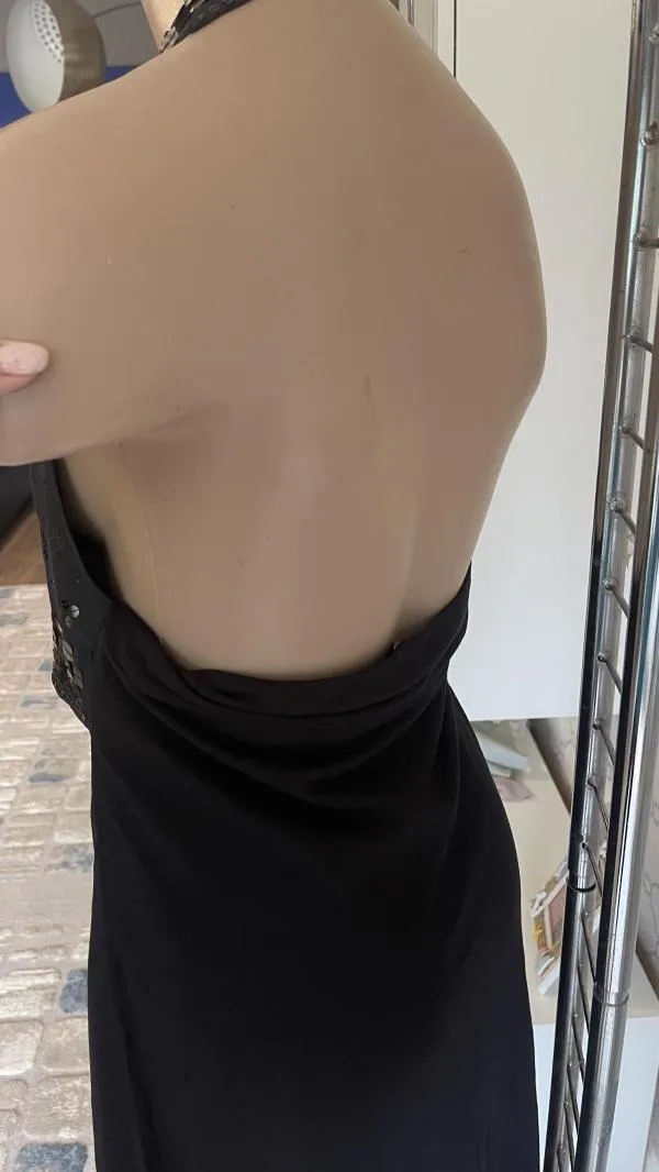 Rochie de vară Mango EU 38 | Negru, Midi, Bretele după gât - Image 4