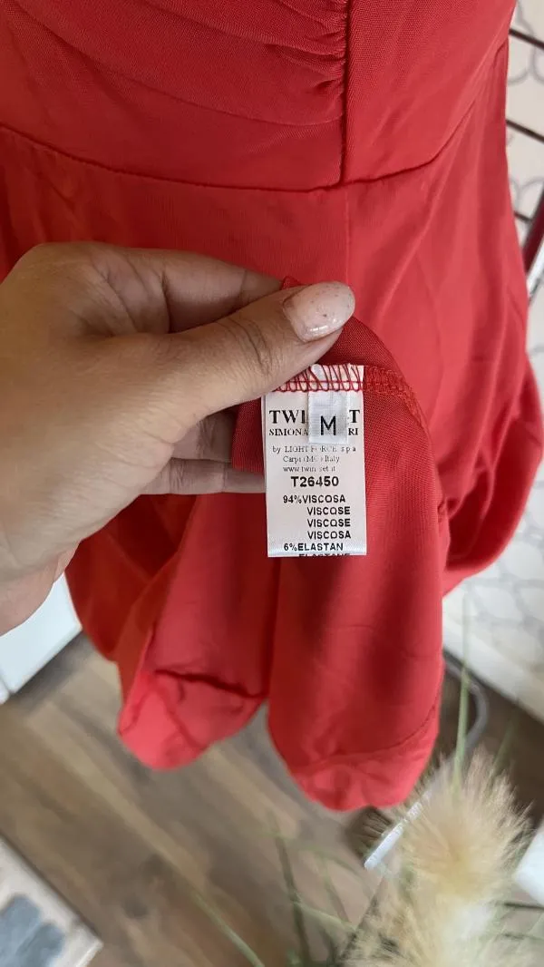 Rochie de vară TWIN-SET Simona Barbieri EU 38 | Roșu, Midi - Image 6