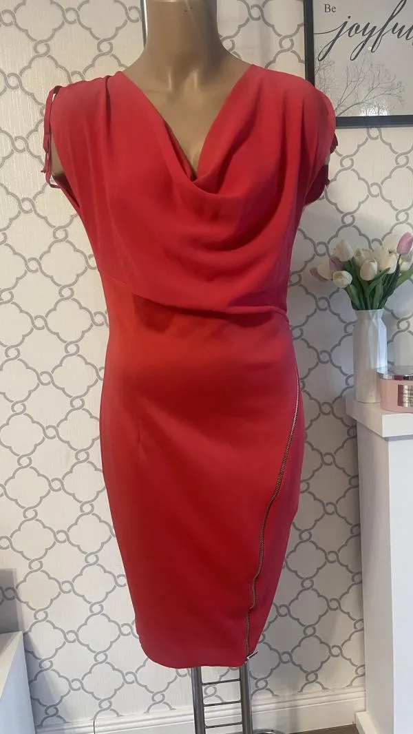 Rochie de seară Rinascimento EU 38 | Roșu, Midi - Image 2