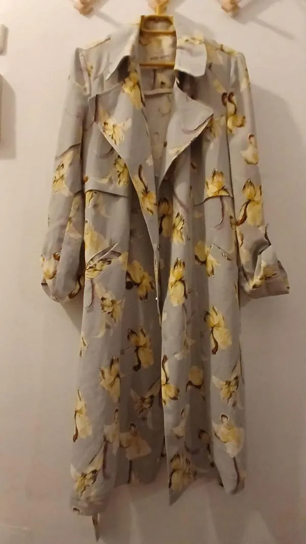 Trenci River Island UK 8 | Gri, Floral & Tropical, Vâscoză - Image 4
