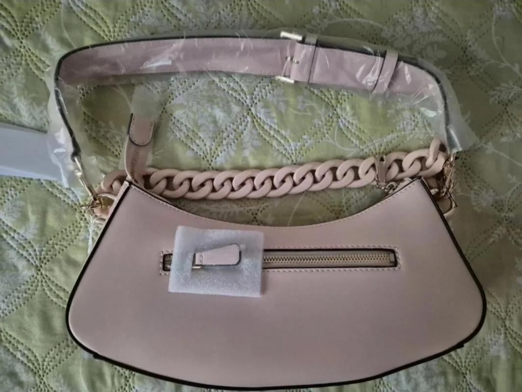 Geantă de umăr Guess | Roz, Logo, Piele ecologică - Image 8