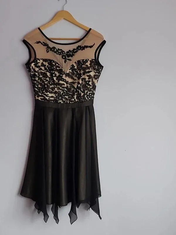 Rochie de ocazie Fany Lux EU 40 | Negru, Midi, Fără mâneci, Abstract & Color Block, Paiete, Poliester - Image 3