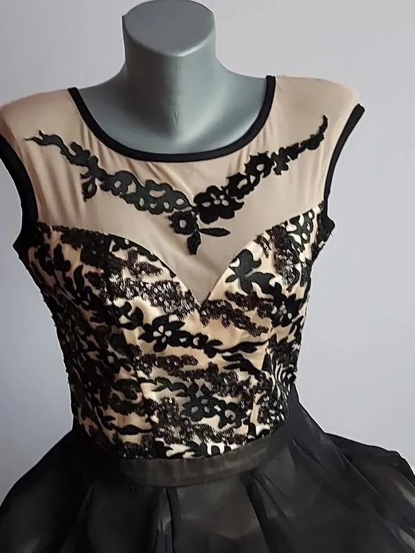 Rochie de ocazie Fany Lux EU 40 | Negru, Midi, Fără mâneci, Abstract & Color Block, Paiete, Poliester - Image 7