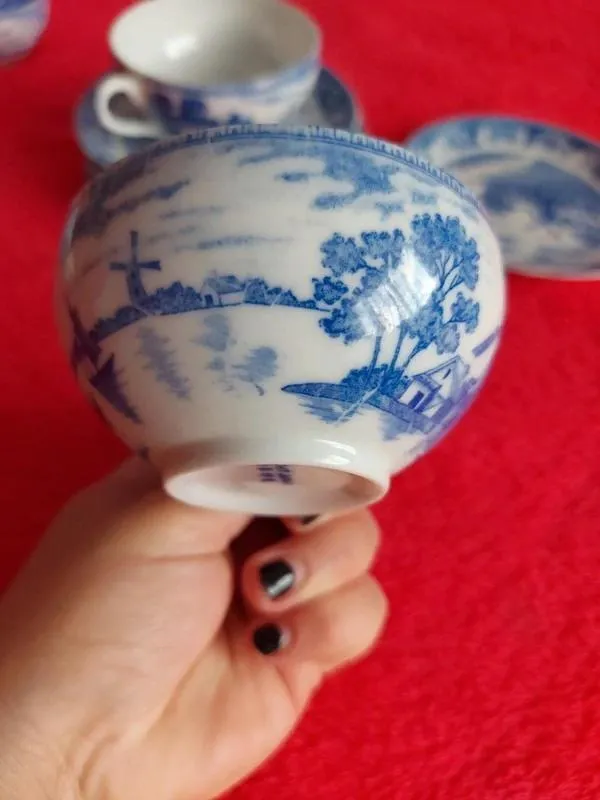 Set 6 cești pentru cafea din porțelan japonez - Image 2