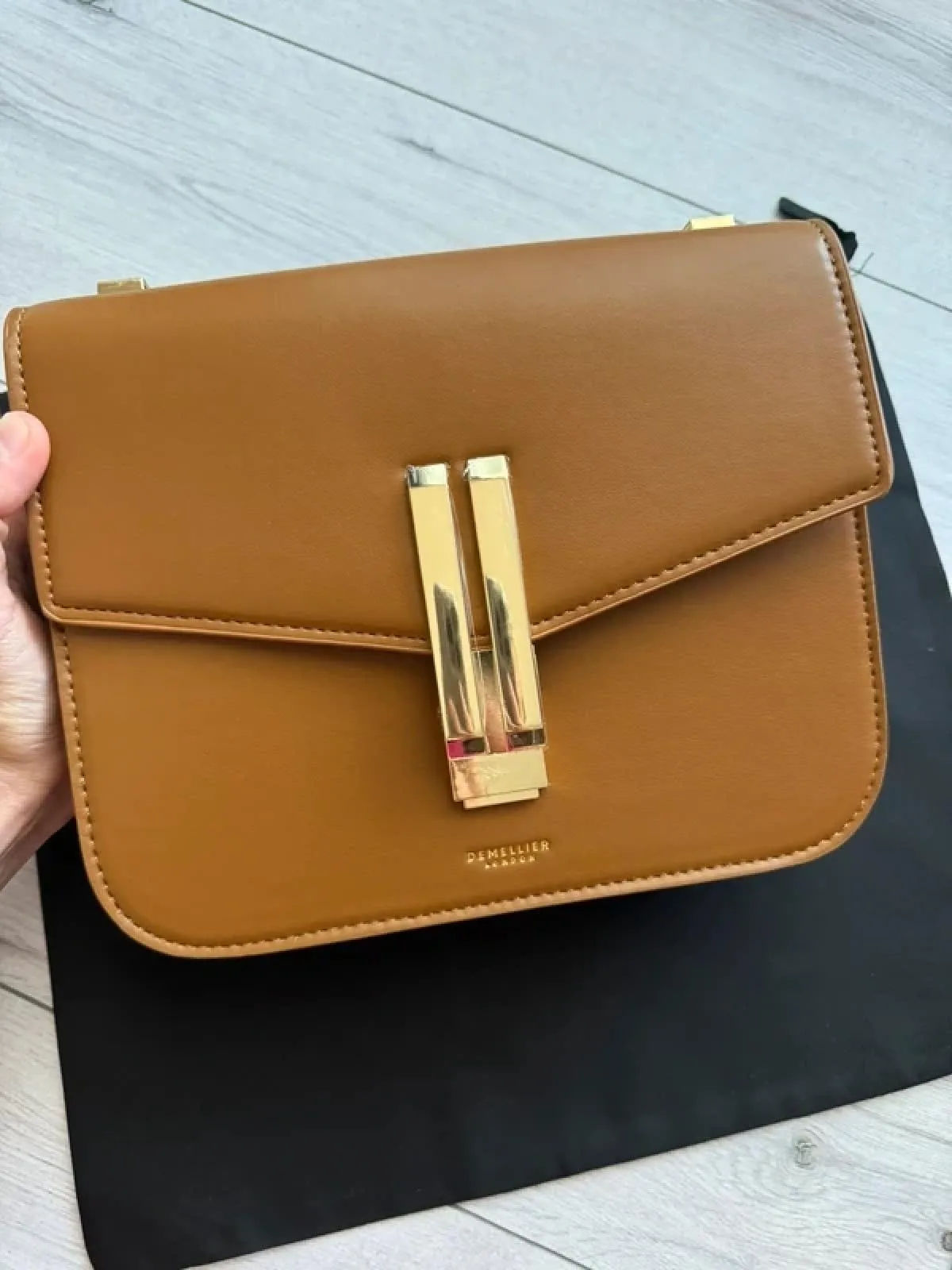 Geantă de umăr Demellier | Caramel, Piele naturală