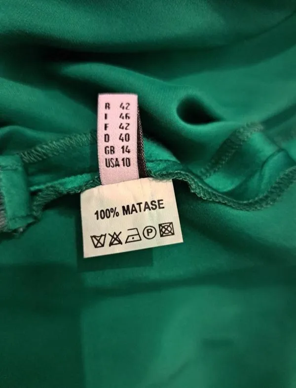 Rochie de vară EU 38 | Verde, Midi, Mătase - Image 4