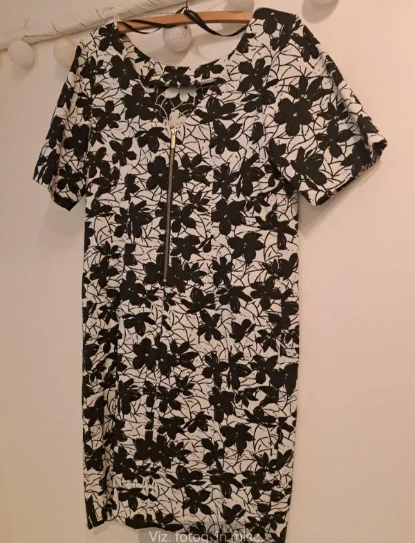 Rochie office Calvin Klein EU 46 | Alb, Midi, Mânecă scurtă, Floral & Tropical - Image 2