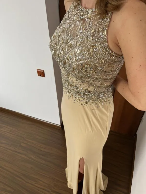 Rochie de ocazie Kiss Me Kate Designs UK 4 | Crem, Maxi, Fără mâneci - Image 3