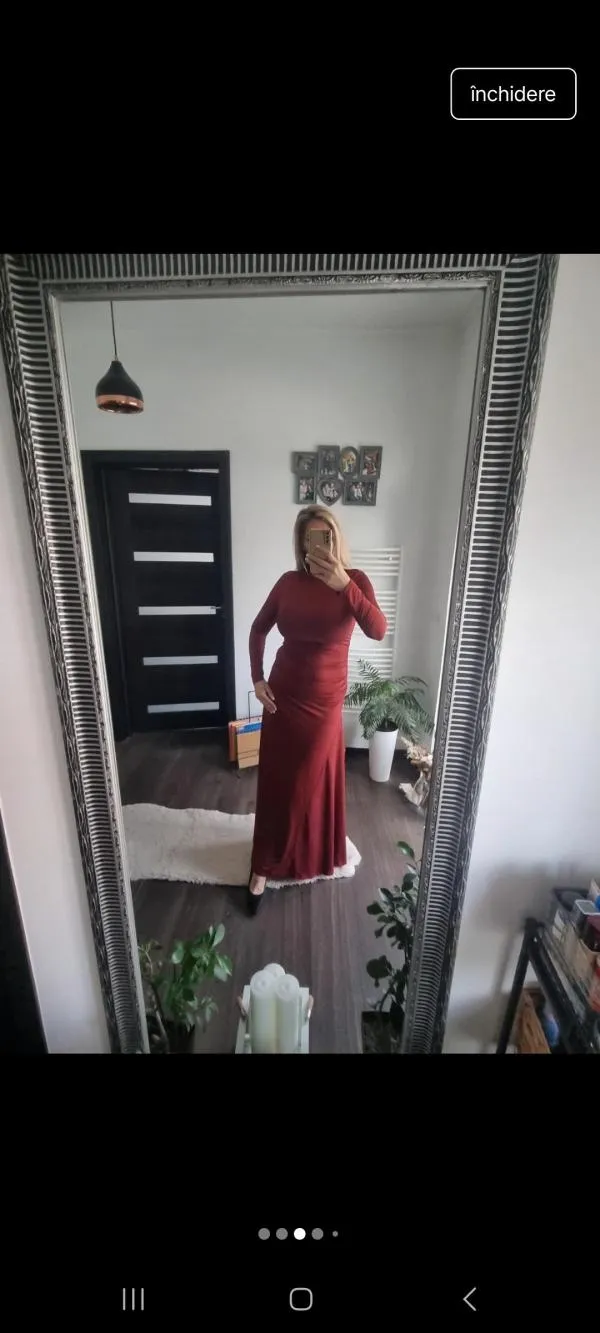 Rochie de seară Shein EU 38 | Burgundy, Maxi, Mânecă lungă, Poliester - Image 8