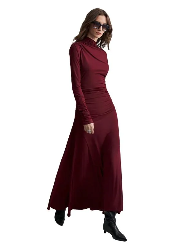 Rochie de seară Shein EU 38 | Burgundy, Maxi, Mânecă lungă, Poliester