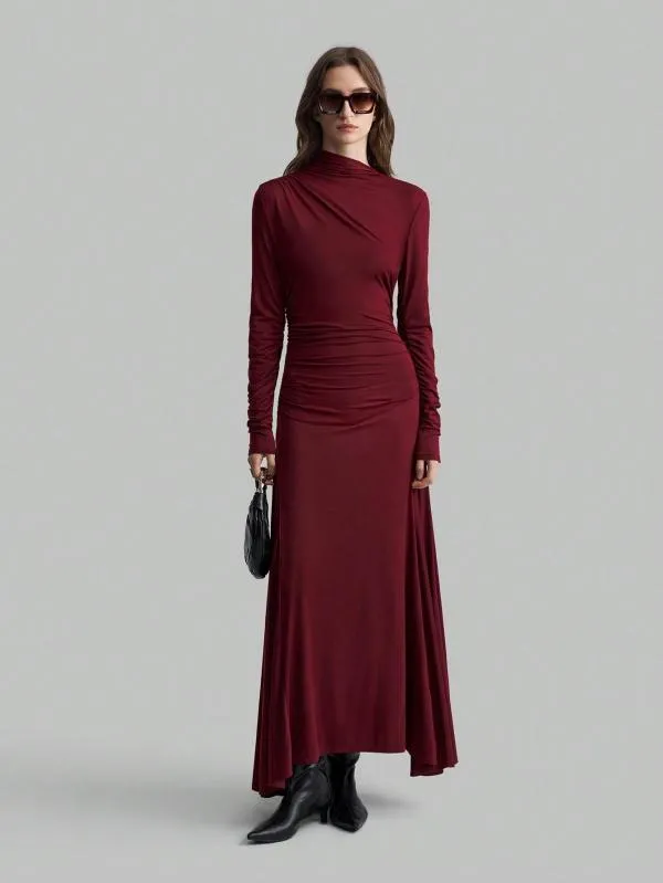 Rochie de seară Shein EU 38 | Burgundy, Maxi, Mânecă lungă, Poliester - Image 2