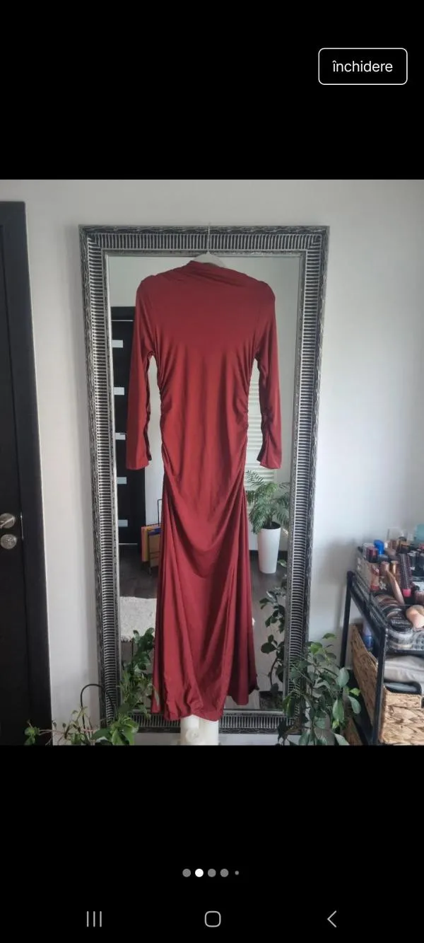 Rochie de seară Shein EU 38 | Burgundy, Maxi, Mânecă lungă, Poliester - Image 9