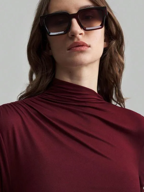Rochie de seară Shein EU 38 | Burgundy, Maxi, Mânecă lungă, Poliester - Image 4