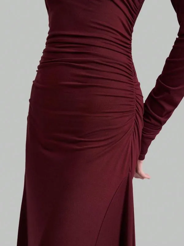 Rochie de seară Shein EU 38 | Burgundy, Maxi, Mânecă lungă, Poliester - Image 5