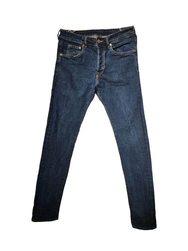 Blugi H&M EU 32 | Albastru, Lungi, Talie joasă, Skinny fit, Bumbac