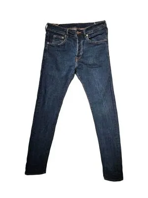Blugi H&M EU 32 | Albastru, Lungi, Talie joasă, Skinny fit, Bumbac