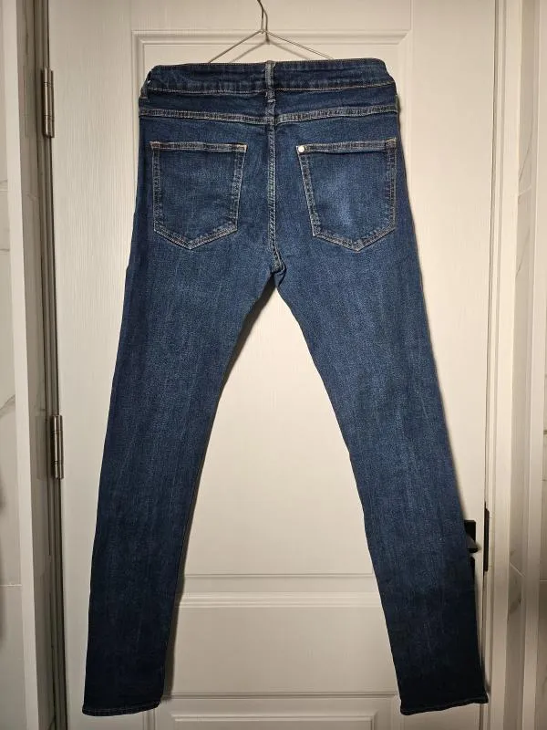 Blugi H&M EU 32 | Albastru, Lungi, Talie joasă, Skinny fit, Bumbac - Image 3