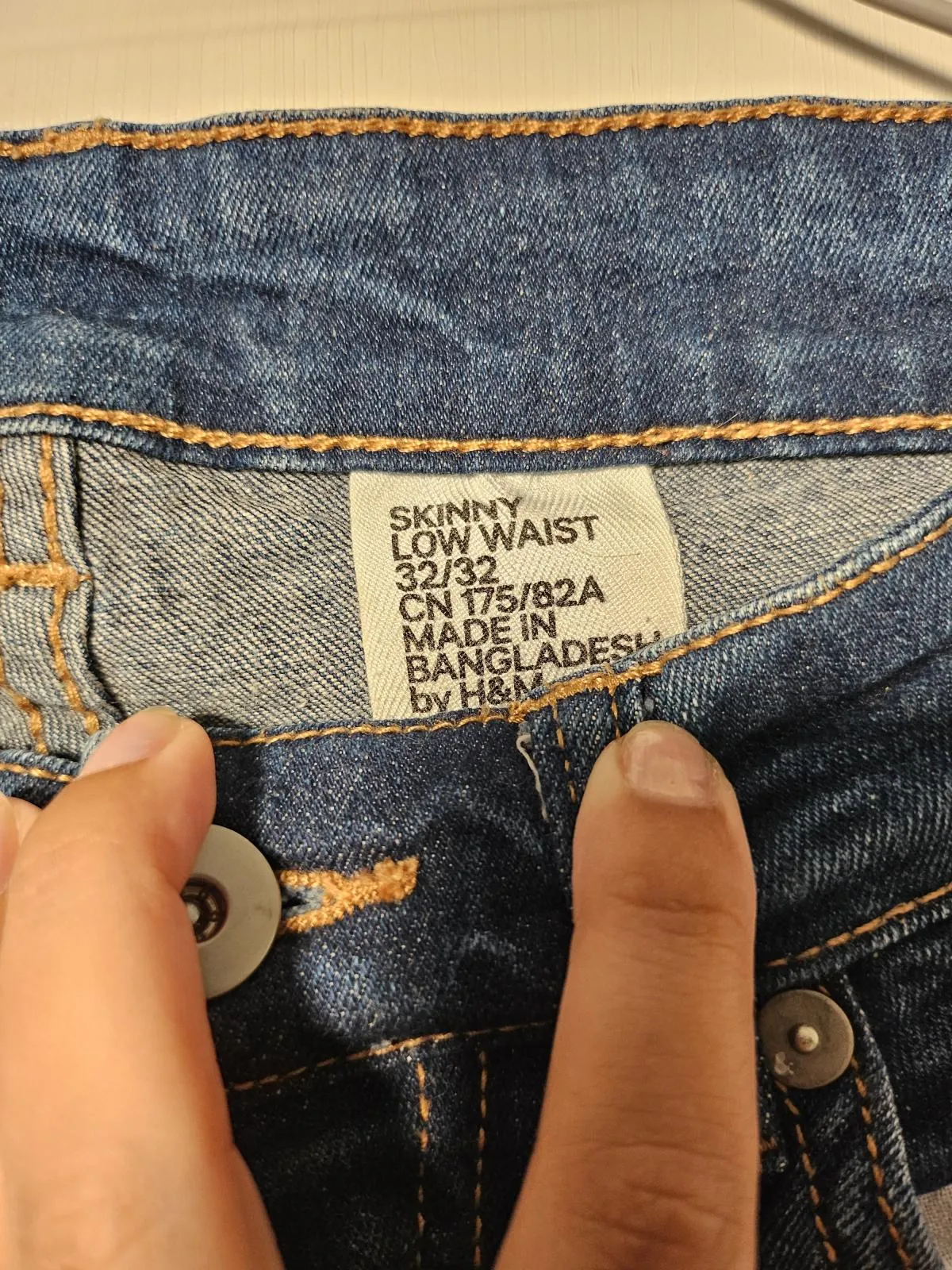 Blugi H&M EU 32 | Albastru, Lungi, Talie joasă, Skinny fit, Bumbac - Image 4