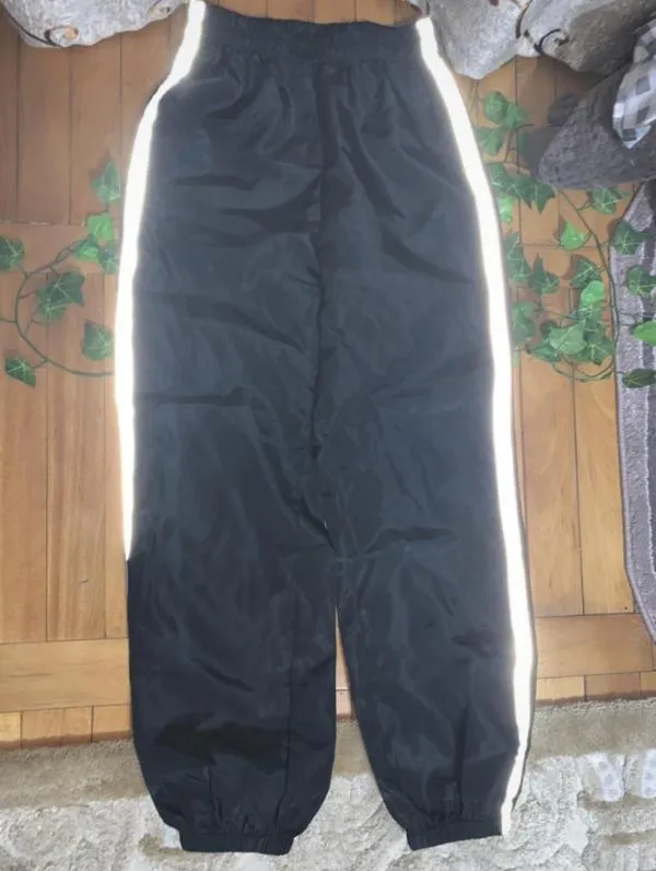 Pantaloni parachute Shein EU 34 | Negru, Talie înaltă, Loose fit, Parachute - Image 4