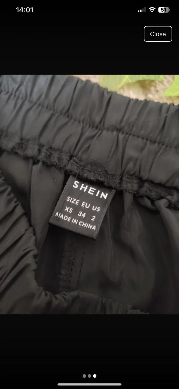 Pantaloni parachute Shein EU 34 | Negru, Talie înaltă, Loose fit, Parachute - Image 5