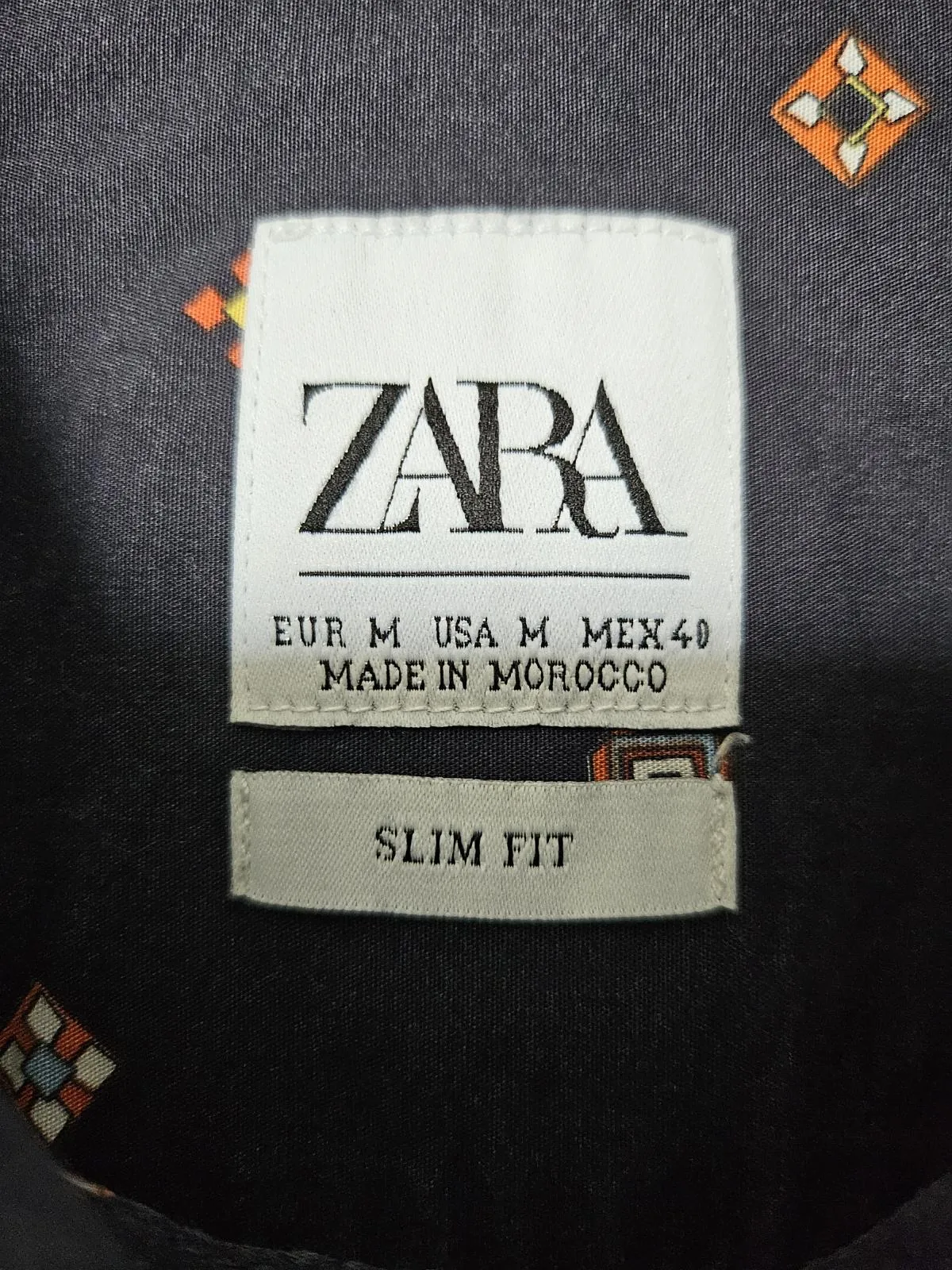 Cămașă cu imprimeu Zara M | Bleumarin, Mânecă lungă, Bumbac - Image 4