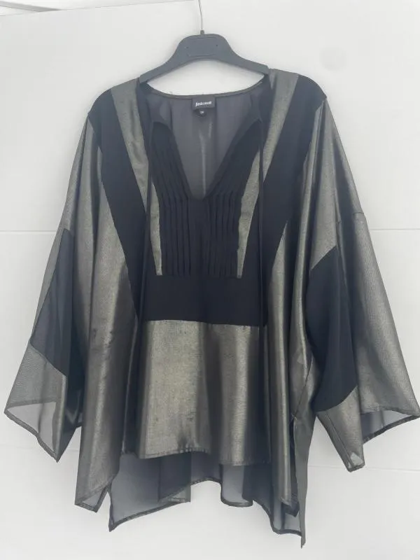 Bluză Just Cavalli EU 36 | Argintiu, Normal, Poliester