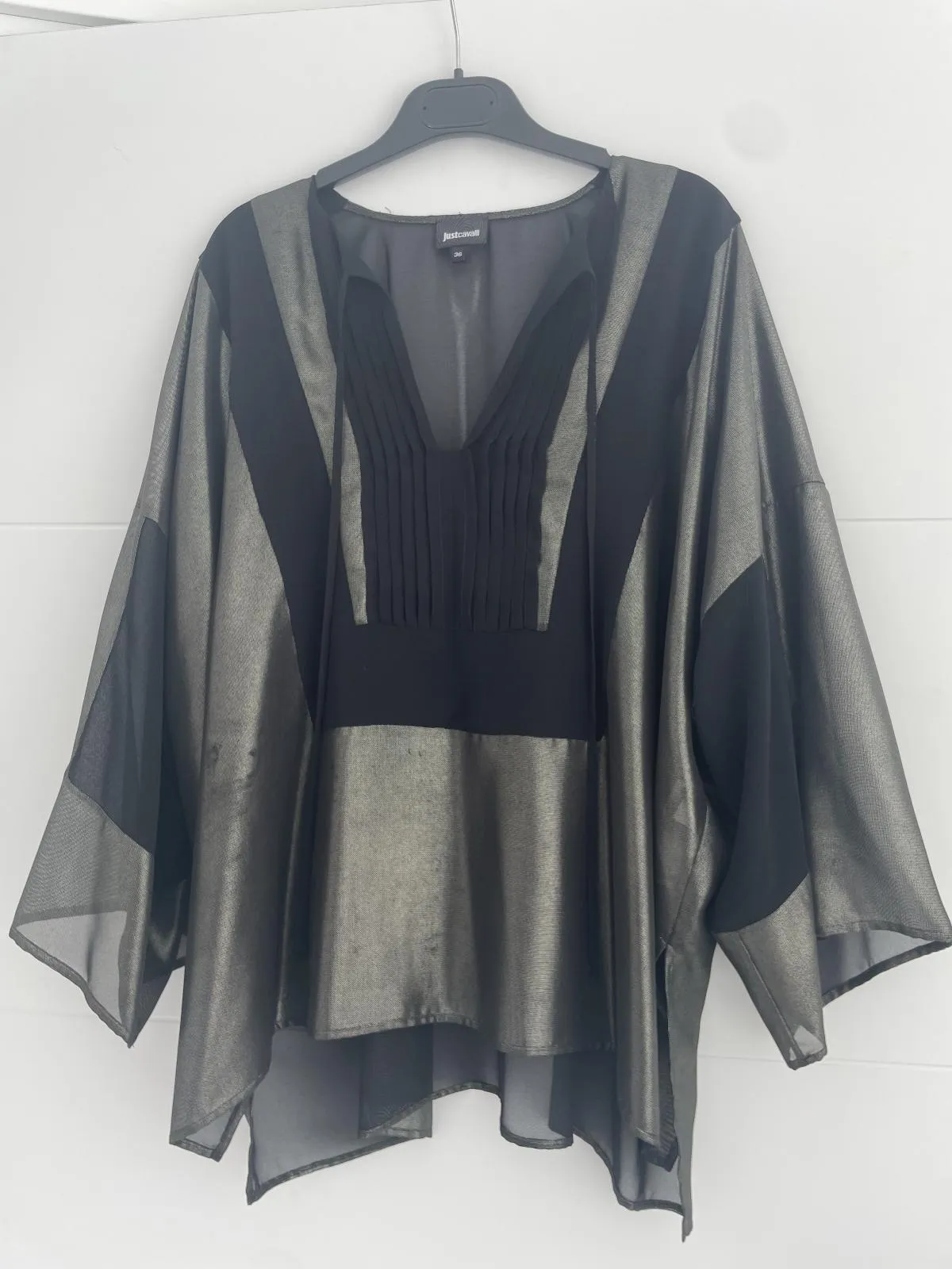 Bluză Just Cavalli EU 36 | Argintiu, Normal, Poliester