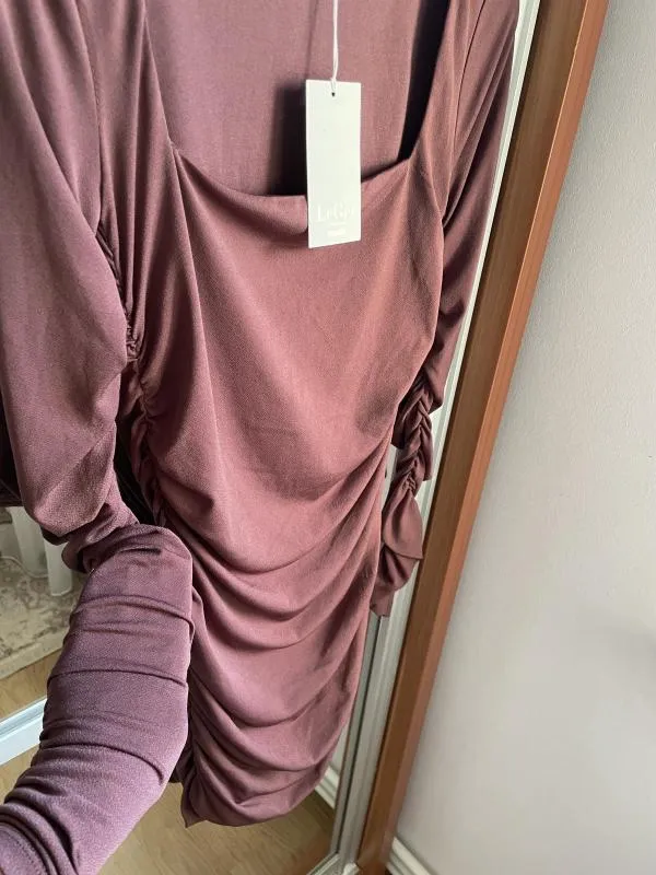 Rochie de seară LeGer EU 36 | Maro, Mini, Mânecă lungă - Image 5