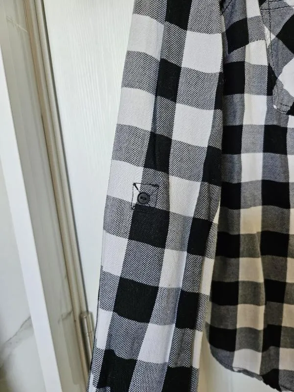 Cămașă Reserved EU 38 | Negru, Normal, Mânecă lungă, Carouri, Bumbac - Image 5