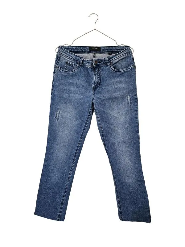 Blugi Woman by Tchibo EU 38 | Albastru, Lungi, Talie medie, Regular (Standard) fit, Bumbac