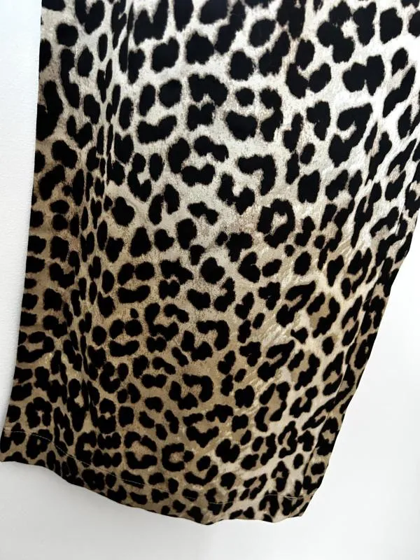Pantaloni H&M EU 38 | Maro, Lungi, Talie joasă, Wide Leg fit, Animal print, Bumbac - Image 12
