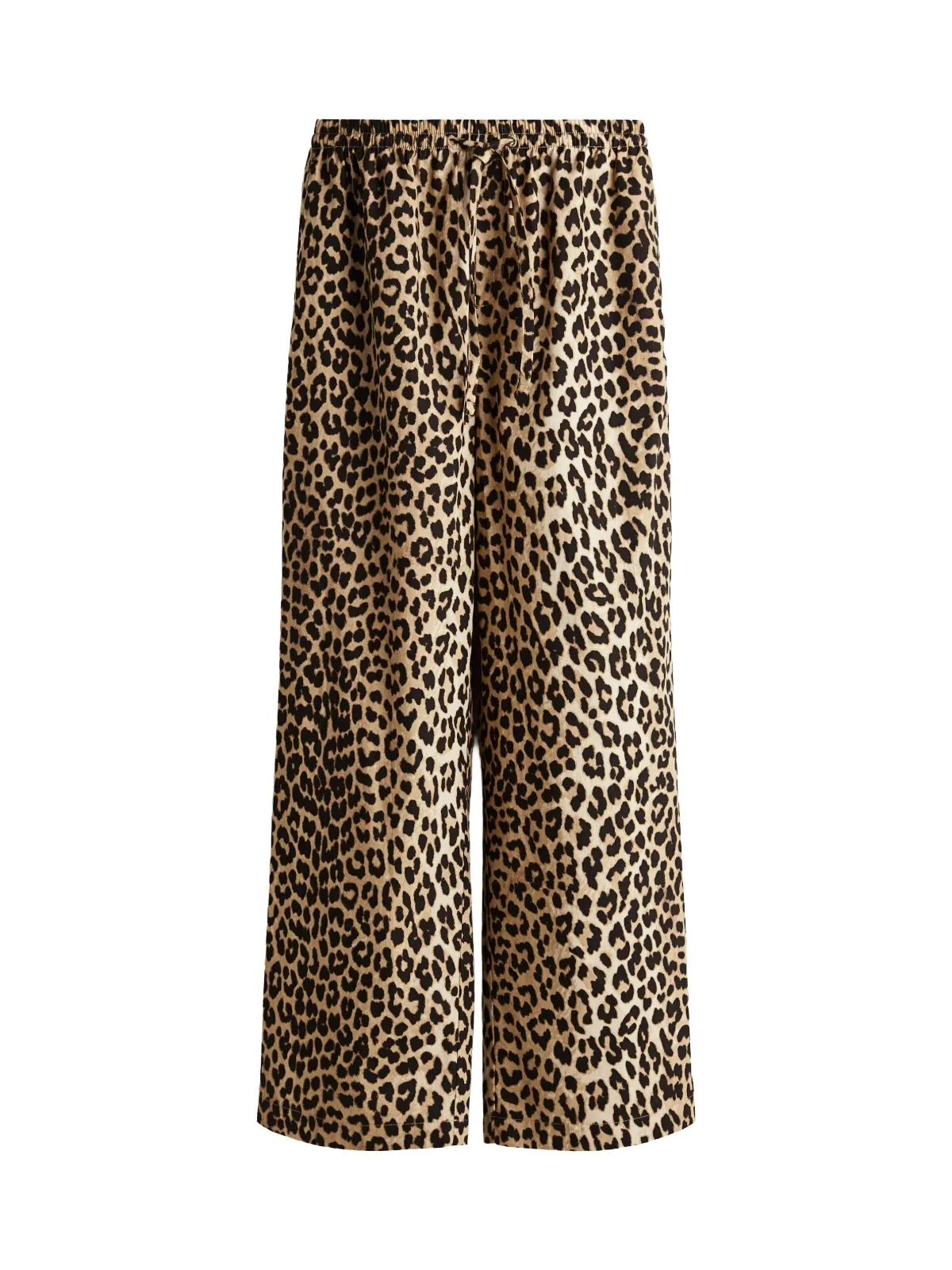 Pantaloni H&M EU 38 | Maro, Lungi, Talie joasă, Wide Leg fit, Animal print, Bumbac