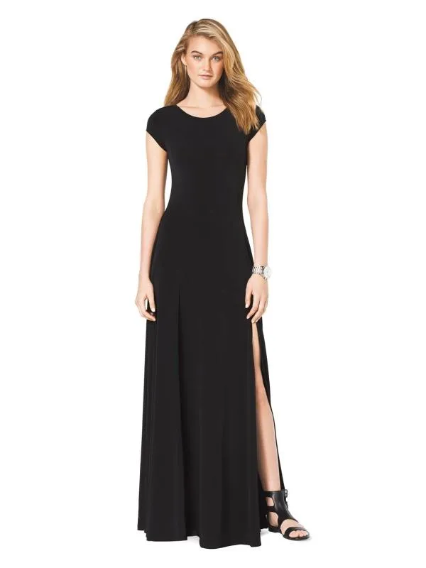 Rochie casual Michael Kors EU 40 | Bleumarin, Maxi, Mânecă scurtă, Pliuri, Poliester