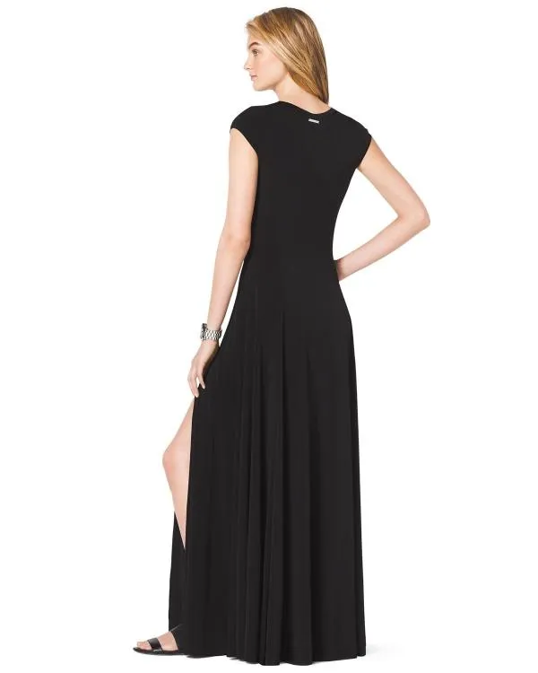 Rochie casual Michael Kors EU 40 | Bleumarin, Maxi, Mânecă scurtă, Pliuri, Poliester - Image 2
